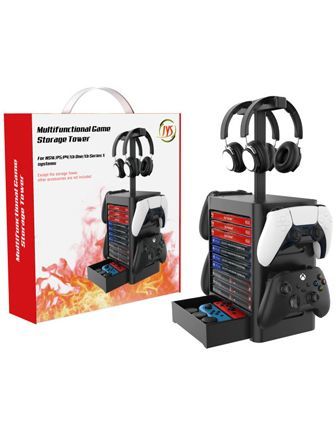 PS5 - Jys Multifunctional Game Stroge Tower - Black