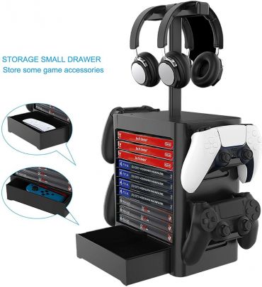 PS5 - Jys Multifunctional Game Stroge Tower - Black