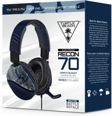 Ps4 Turtle Beach Recon 70 Wired Filaire Gaming Headset- Blue Camo