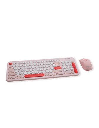 Promate Nostalgic Design Wireless Keyboard&mouse-pink