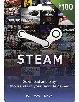 Steam Wallet Gaming Card- $100 (Us)-card