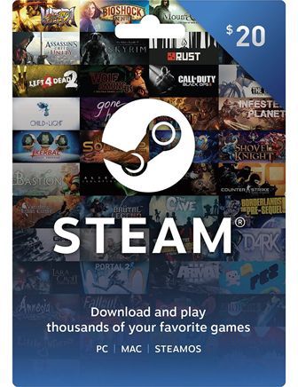 Steam Wallet Gaming Card- $20 (Us)-card