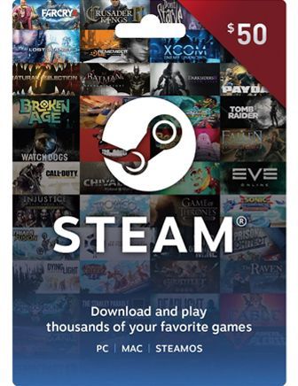 Steam Wallet Gaming Card- $50 (Us)-card